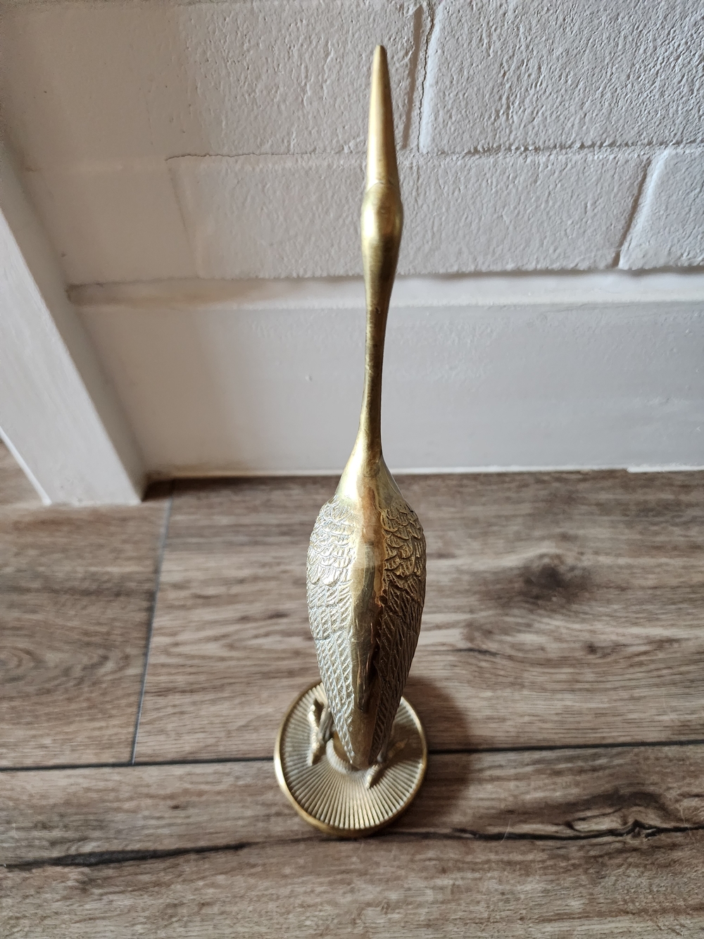 MCM Brass Crane Sculpture Bird - Picture 3 of 3